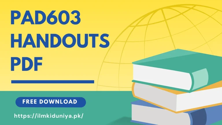 PAD603 Handouts PDF Download For Free